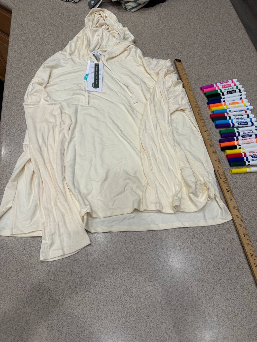 NWT Threads 4 Thought duvet ribknit hoodie beige 3X